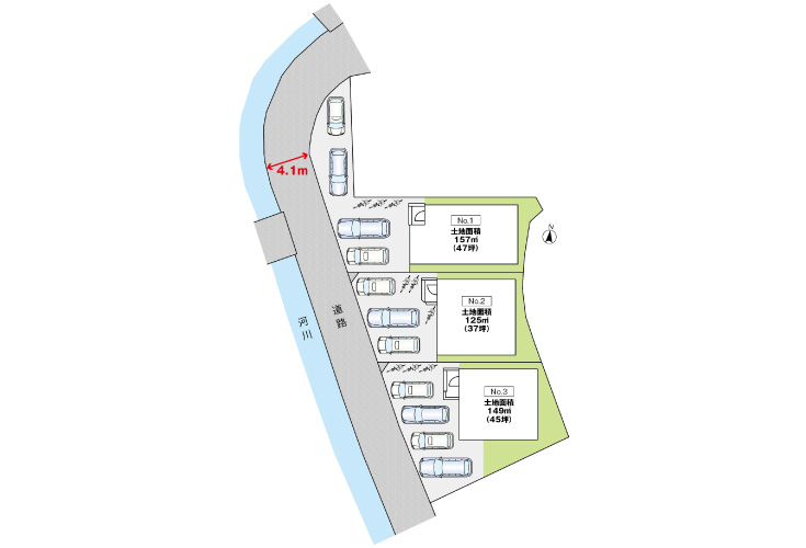 広島市安芸区船越1丁目1新築一戸建て分譲住宅区画図