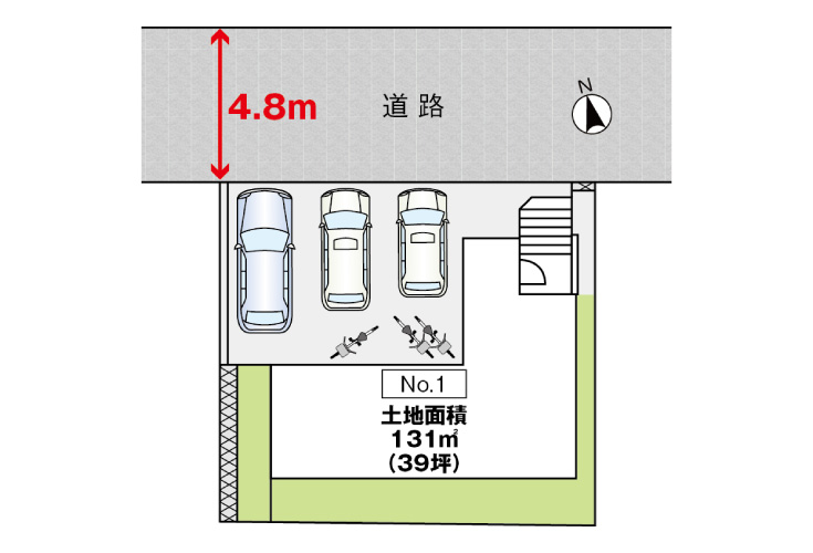 広島市安佐南区八木7丁目6新築一戸建て分譲住宅区画図
