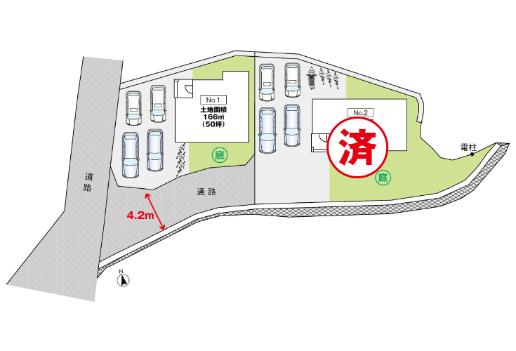 広島市西区己斐上4丁目4新築一戸建て分譲住宅区画図