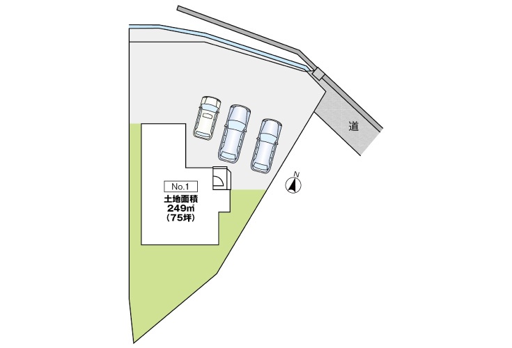 広島市東区中山上2丁目1新築一戸建て分譲住宅区画図