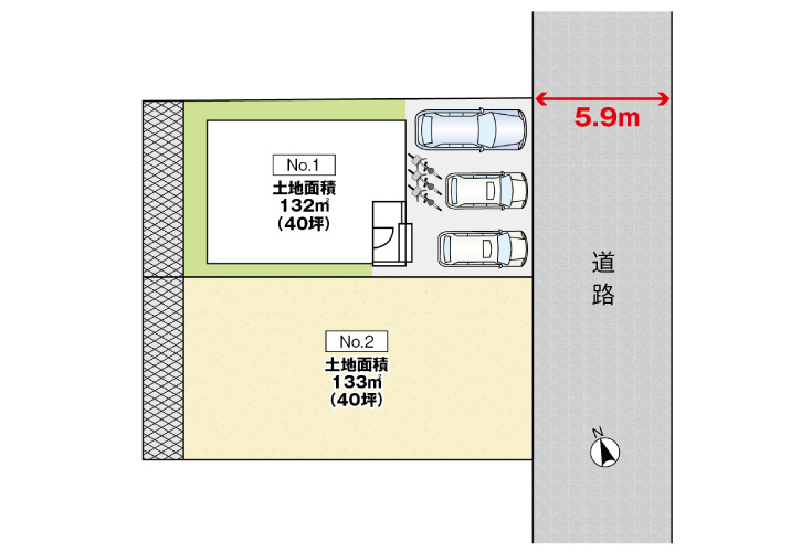 広島県安芸郡府中町清水ケ丘15新築一戸建て分譲住宅区画図