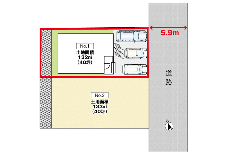 広島県安芸郡府中町清水ケ丘15新築一戸建て分譲住宅区画図