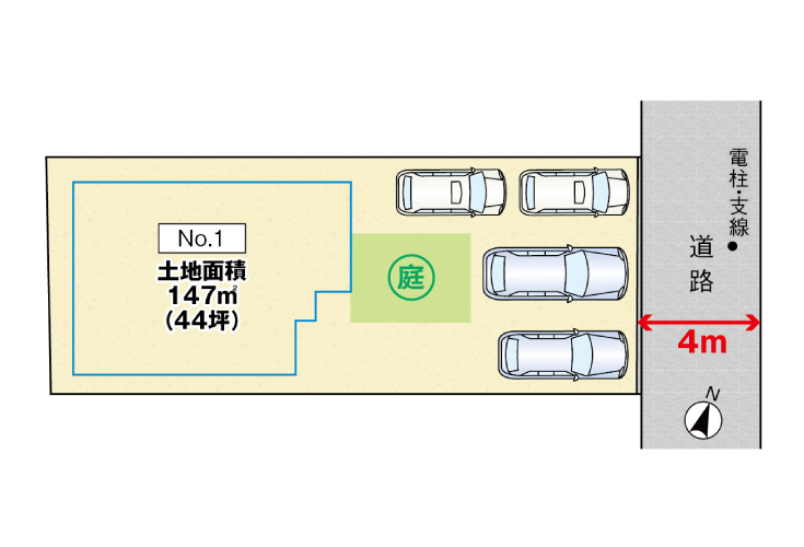 広島市南区旭1丁目18土地分譲住宅区画図