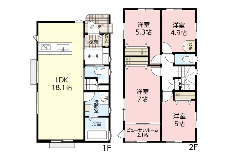 広島市安佐南区長楽寺3丁目14新築戸建分譲住宅間取り図