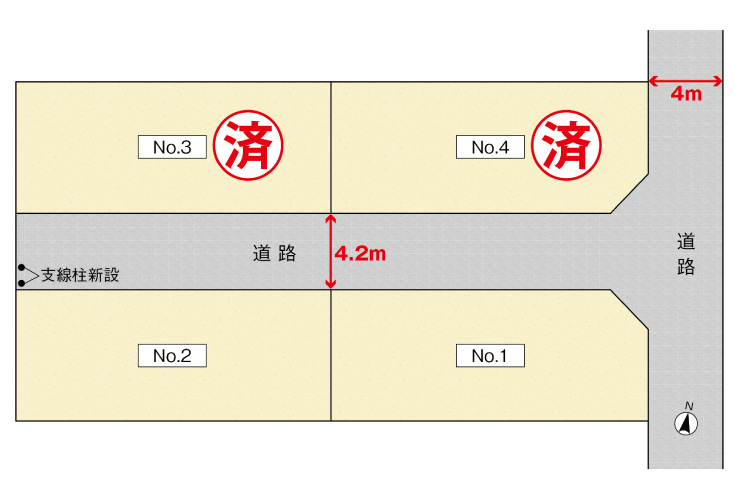 広島市佐伯区楽々園5丁目8土地分譲住宅区画図