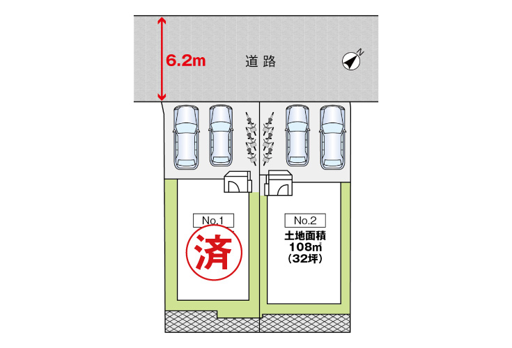 広島市安佐南区長楽寺3丁目14新築戸建分譲住宅区画図
