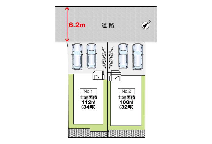 広島市安佐南区長楽寺3丁目14新築戸建分譲住宅区画図