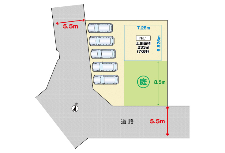 広島市安佐北区落合南4丁目30土地分譲住宅区画図