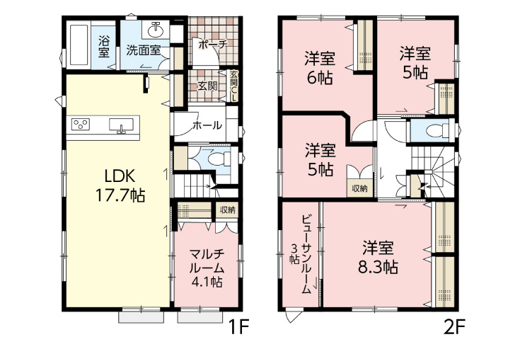 広島市安佐北区口田南4丁目48新築戸建分譲住宅間取り図