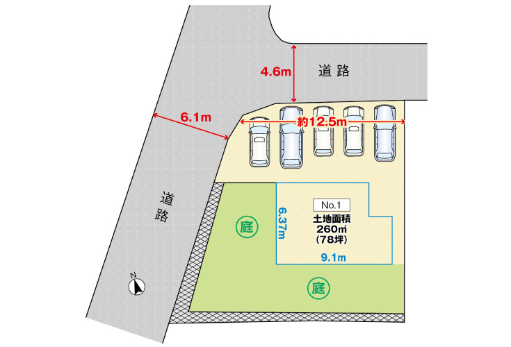広島市東区上温品4丁目18土地分譲住宅区画図