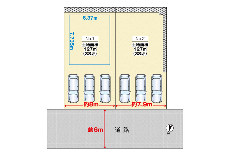 広島市安佐南区毘沙門台2丁目31土地分譲住宅区画図