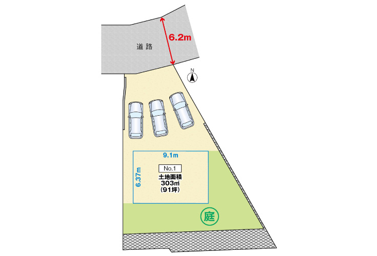 広島市西区己斐上2丁目59土地分譲住宅区画図