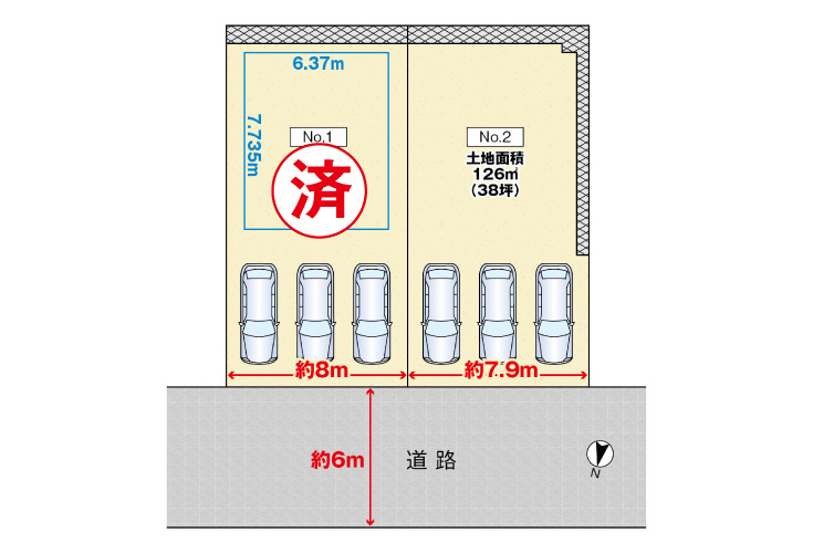 広島市安佐南区毘沙門台2丁目31土地分譲住宅区画図