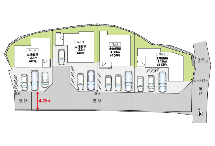 広島市安佐南区伴東7丁目24新築一戸建て分譲住宅区画図