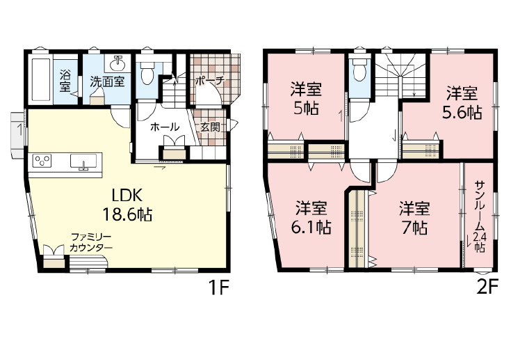広島市安佐南区東原3丁目1新築一戸建て分譲住宅間取り図