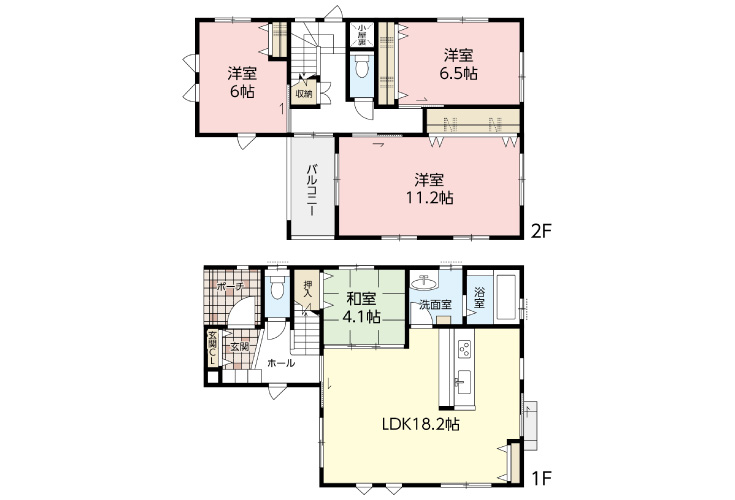 広島市安佐北区落合3丁目8中古一戸建て分譲住宅間取り図