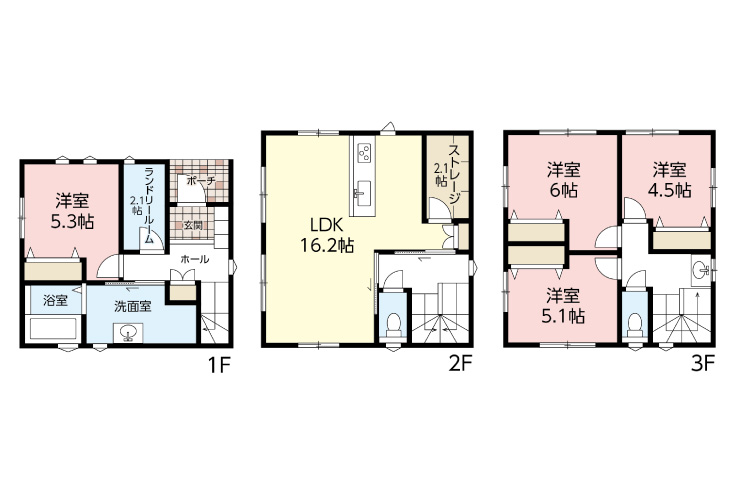 広島市南区出汐4丁目1土地分譲住宅間取り図