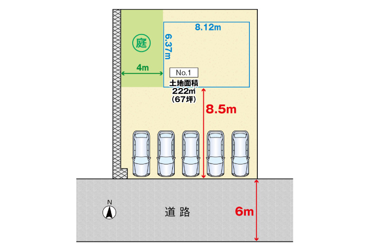 広島市安佐北区真亀2丁目4土地分譲住宅区画図