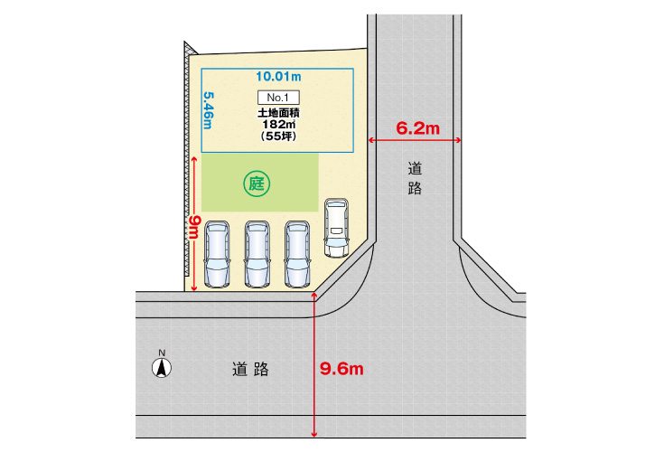 広島市安佐南区高取南2丁目46土地分譲住宅区画図