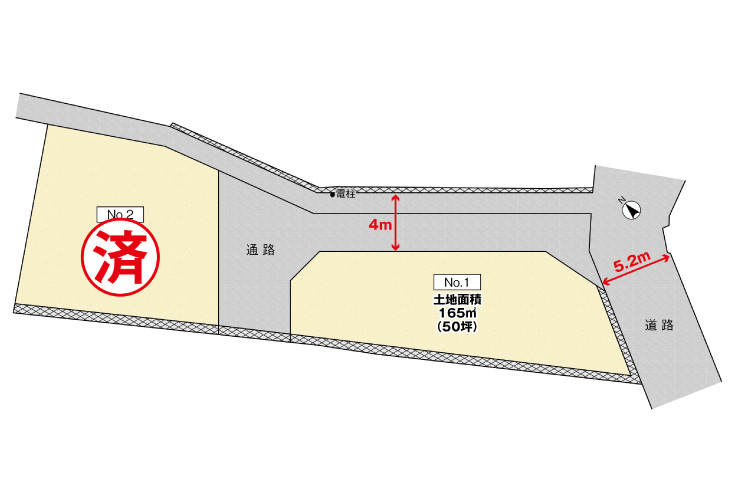 広島市東区温品8丁目6土地分譲住宅区画図