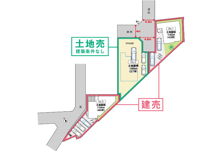 広島市東区牛田新町4丁目5土地分譲住宅区画図