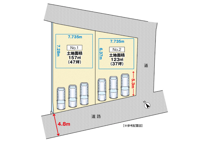 広島市南区日宇那町14土地分譲住宅区画図