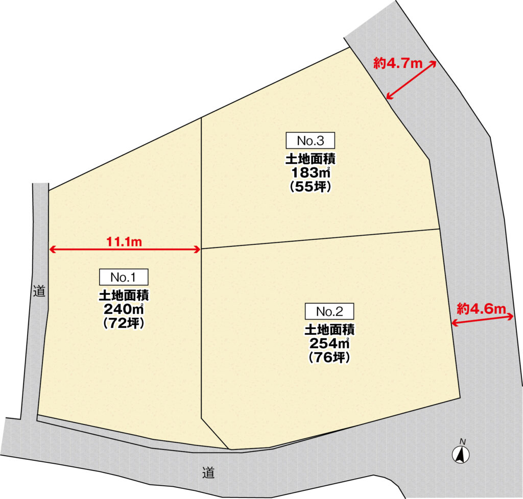 広島市安佐北区三入2丁目31土地分譲住宅区画図