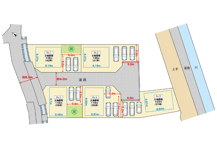 広島市安佐南区川内1丁目1土地分譲住宅区画図