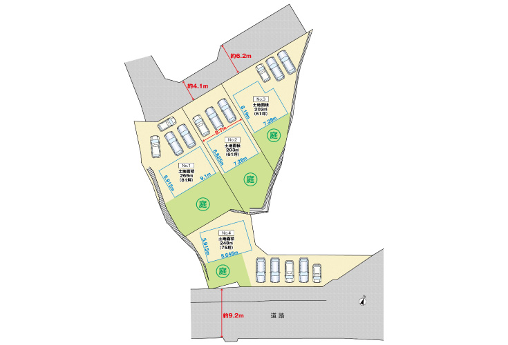 広島市安佐南区伴東4丁目13土地分譲区画図