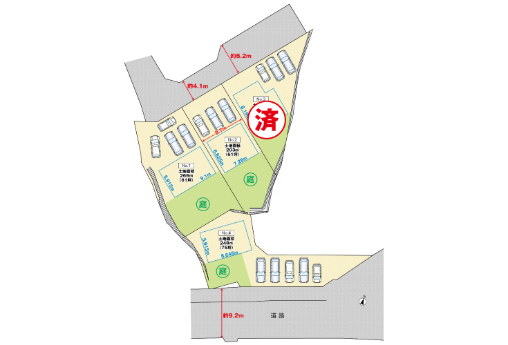 広島市安佐南区伴東4丁目13土地分譲区画図