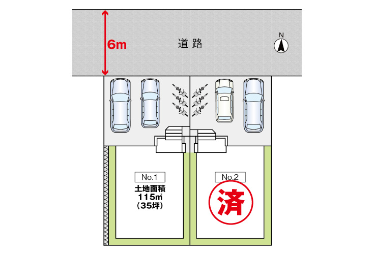広島市東区戸坂新町1丁目2新築一戸建て分譲住宅区画図