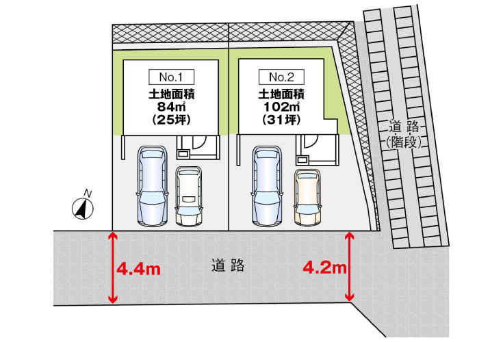 広島県安芸郡府中町柳ケ丘6新築一戸建て分譲住宅区画図