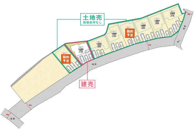 広島市安芸区矢野東6丁目8新築一戸建て分譲住宅区画図