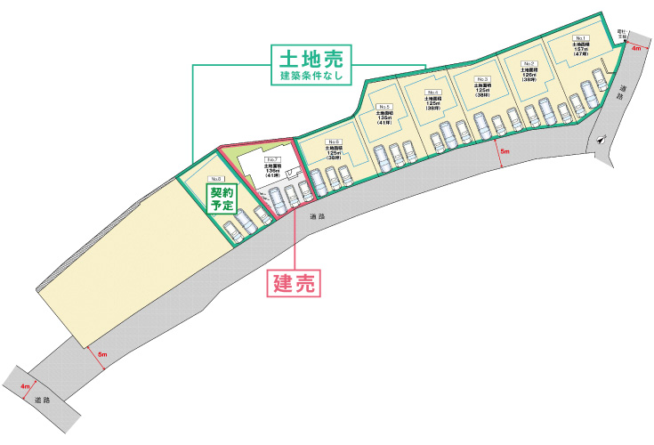 広島市安芸区矢野東6丁目8新築一戸建て分譲住宅区画図