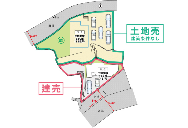 広島市東区温品2丁目23土地分譲住宅区画図