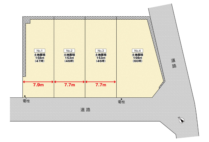 東広島市西条中央7丁目6土地分譲住宅区画図