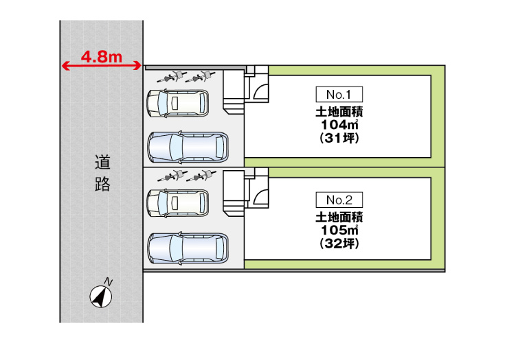 広島市東区中山鏡が丘20新築戸建て分譲住宅区画図