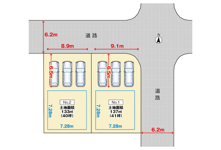 広島市安佐南区伴東8丁目34土地分譲住宅区画図